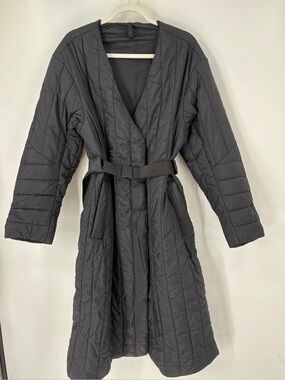 $278 Lululemon Belted Long Insulated Jacket Black Size 14